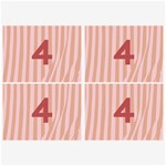 Number 4 Line Vertical Red Pink Wave Chevron Belt Buckles Front