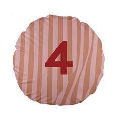 Number 4 Line Vertical Red Pink Wave Chevron Standard 15  Premium Round Cushions by Mariart