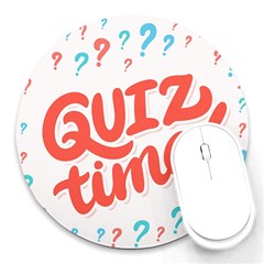 Question Mark Quiz Time Round Mousepads by Mariart