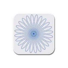 Spirograph Pattern Circle Design Rubber Square Coaster (4 Pack)  by Nexatart