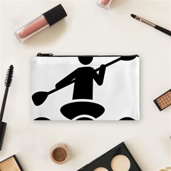 Cropped Kayak Graphic Race Paddle Black Water Sea Wave Beach Cosmetic Bag (small)  by Mariart