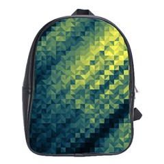 Polygon Dark Triangle Green Blacj Yellow School Bags (xl)  by Mariart