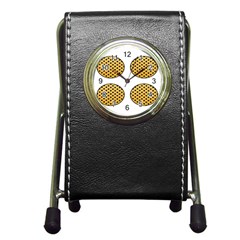 Star Circle Orange Round Polka Pen Holder Desk Clocks by Mariart