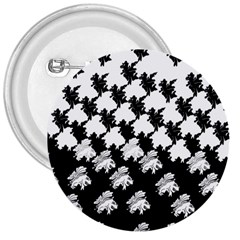 Transforming Escher Tessellations Full Page Dragon Black Animals 3  Buttons by Mariart