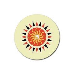 Yin Yang Sunshine Rubber Coaster (round)  by linceazul