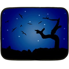 Nightscape Landscape Illustration Double Sided Fleece Blanket (mini)  by dflcprints