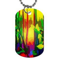 Abstract Vibrant Colour Botany Dog Tag (one Side) by Nexatart