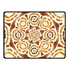 Brown And Tan Abstract Double Sided Fleece Blanket (small)  by linceazul