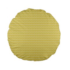 Pattern Yellow Heart Heart Pattern Standard 15  Premium Flano Round Cushions by Nexatart