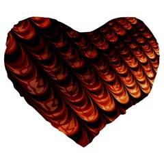 Fractal Mathematics Frax Large 19  Premium Flano Heart Shape Cushions by Nexatart