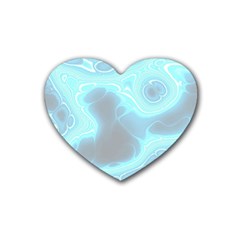 Blue Patterned Aurora Space Heart Coaster (4 Pack)  by Mariart