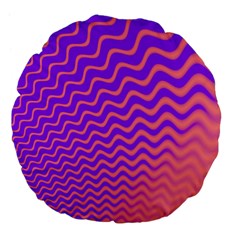 Original Resolution Wave Waves Chevron Pink Purple Large 18  Premium Flano Round Cushions by Mariart