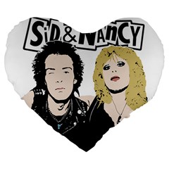 Sid And Nancy Large 19  Premium Heart Shape Cushions by Valentinaart