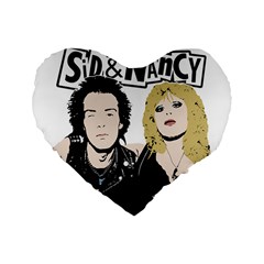 Sid And Nancy Standard 16  Premium Flano Heart Shape Cushions by Valentinaart