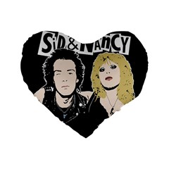 Sid And Nancy Standard 16  Premium Flano Heart Shape Cushions by Valentinaart