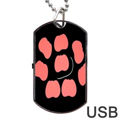 Craft Pink Black Polka Spot Dog Tag Usb Flash (one Side) by Mariart