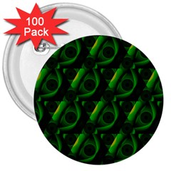 Green Eye Line Triangle Poljka 3  Buttons (100 Pack)  by Mariart