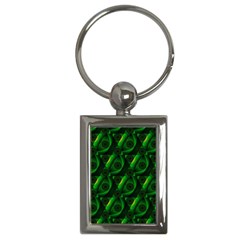 Green Eye Line Triangle Poljka Key Chains (rectangle)  by Mariart