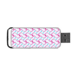 Squiggle Red Blue Milk Glass Waves Chevron Wave Pink Portable Usb Flash (one Side) by Mariart