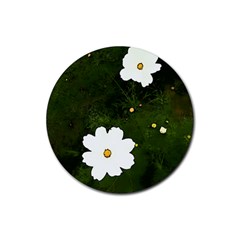 Daisies In Green Rubber Coaster (round)  by DeneWestUK