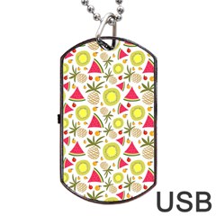 Summer Fruits Pattern Dog Tag Usb Flash (one Side) by TastefulDesigns