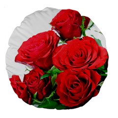 A Bouquet Of Roses On A White Background Large 18  Premium Round Cushions by Nexatart