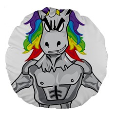 Angry Unicorn Large 18  Premium Round Cushions by KAllan