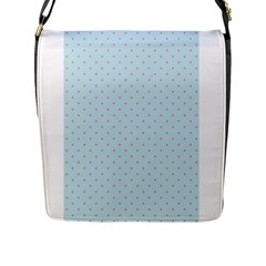 Blue Red Circle Polka Flap Messenger Bag (l)  by Mariart