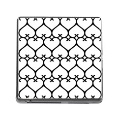 Heart Background Wire Frame Black Wireframe Memory Card Reader (square) by Mariart