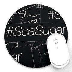 Sea Sugar Line Black Round Mousepads by Mariart