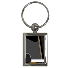 Flag Grey Orange Circle Polka Hole Space Key Chains (rectangle)  by Mariart