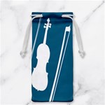 Violin Music Blue Jewelry Bag Front