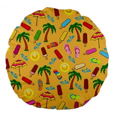 Beach Pattern Large 18  Premium Round Cushions by Valentinaart