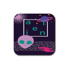 Behance Feelings Beauty Space Alien Star Galaxy Rubber Coaster (square)  by Mariart