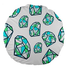 Brilliant Diamond Green Blue White Large 18  Premium Round Cushions by Mariart