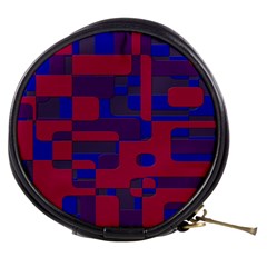 Offset Puzzle Rounded Graphic Squares In A Red And Blue Colour Set Mini Makeup Bags by Mariart