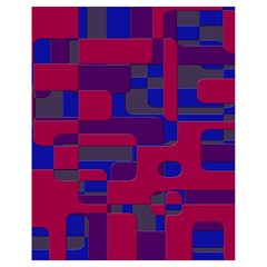 Offset Puzzle Rounded Graphic Squares In A Red And Blue Colour Set Drawstring Bag (small) by Mariart