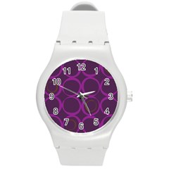 Original Circle Purple Brown Round Plastic Sport Watch (m) by Mariart