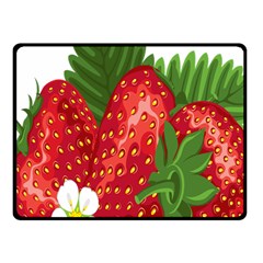 Strawberry Red Seed Leaf Green Fleece Blanket (small) by Mariart