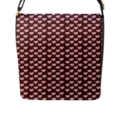 Chocolate Pink Hearts Gift Wrap Flap Messenger Bag (l)  by Mariart