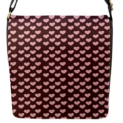 Chocolate Pink Hearts Gift Wrap Flap Messenger Bag (s) by Mariart