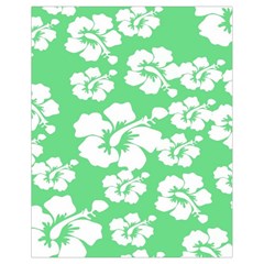 Hibiscus Flowers Green White Hawaiian Drawstring Bag (small) by Mariart