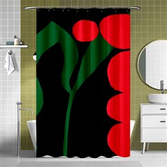 Illustrators Portraits Plants Green Red Polka Dots Shower Curtain 48  X 72  (small)  by Mariart