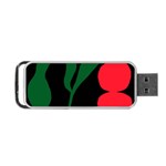 Illustrators Portraits Plants Green Red Polka Dots Portable USB Flash (Two Sides) Front