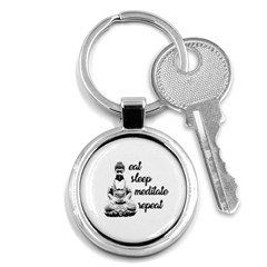 Eat, Sleep, Meditate, Repeat  Key Chains (round)  by Valentinaart