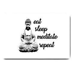 Eat, Sleep, Meditate, Repeat  Large Doormat  by Valentinaart