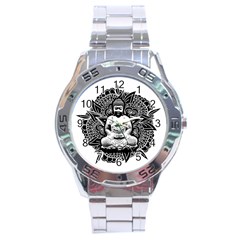 Ornate Buddha Stainless Steel Analogue Watch by Valentinaart