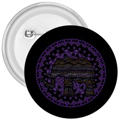 Ornate Mandala Elephant  3  Buttons by Valentinaart