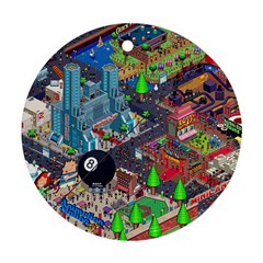 Pixel Art City Ornament (round) by BangZart