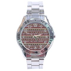 Aztec Pattern Patterns Stainless Steel Analogue Watch by BangZart